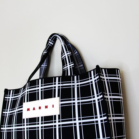 BNWT AW23 MARNI BLACK CHECK BAG - Picture 4 of 9